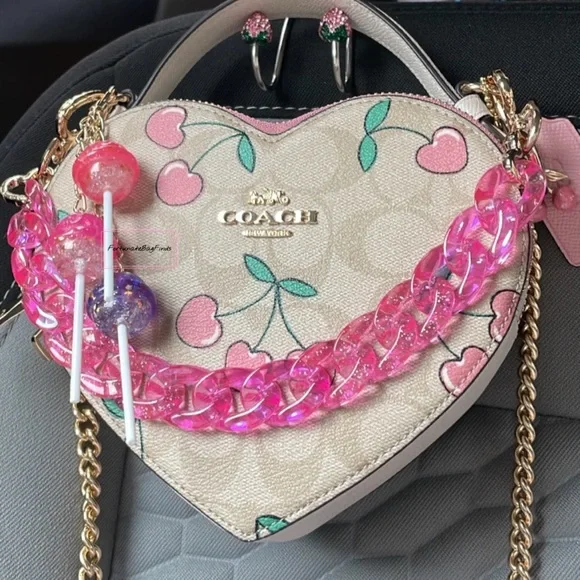 Cosmic Candy Cluster Glitter Star Iridescent Pink Purple Lollipop Y2K Bag Charm - Picture 5 of 9